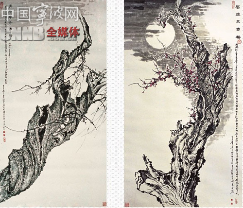 著名画家勇满然古梅画展在天一阁展出--中国宁波网